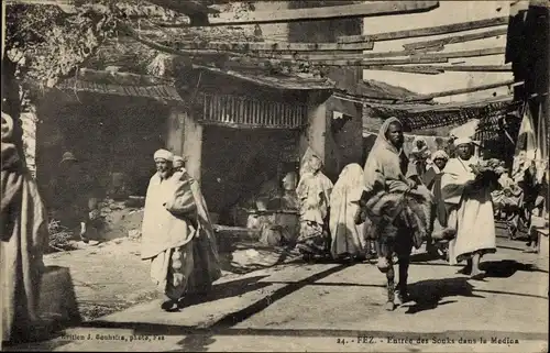 Ak Fès Fez Marokko, Entree des Souks dans la Medina