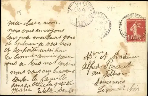 Ak Glückwunsch Neujahr, Mädchen in einem Flugzeug, Fotomontage