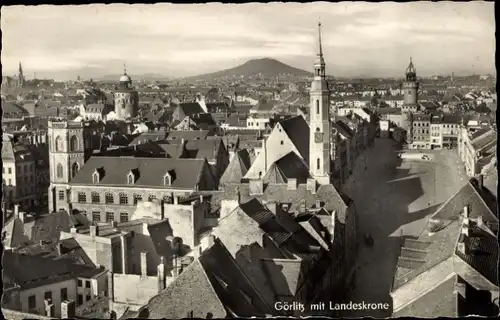 Ak Görlitz in der Lausitz, Panorama mit Landeskrone
