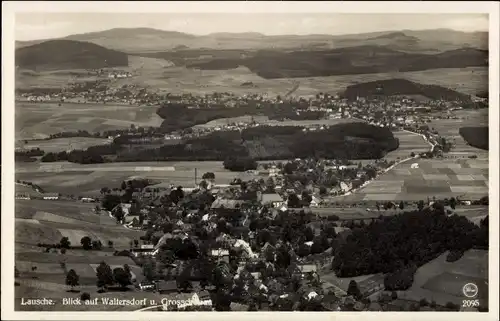 Ak Waltersdorf Großschönau Oberlausitz, Panorama von der Lausche aus