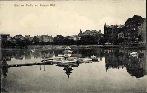 Ak Kiel Schleswig Holstein, Partie am kleinen Kiel, Vogelpavillon
