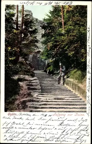 Ak Oybin in der Oberlausitz, Aufgang zur Ruine