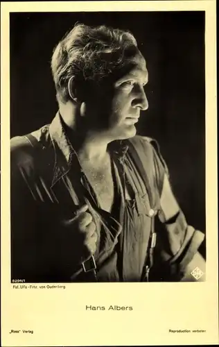 Ak Schauspieler Hans Albers, Seitenportrait, Ross Verlag 8294/1