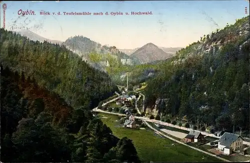 Ak Oybin in Sachsen, Fernblick, Teufelsmühle, Hochwald, Berge