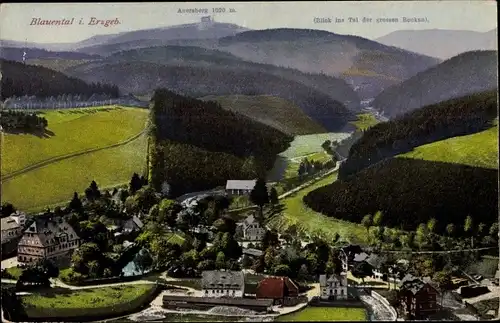 Ak Blauenthal Eibenstock im Erzgebirge, Panorama, Auersberg, Tal der großen Bockau