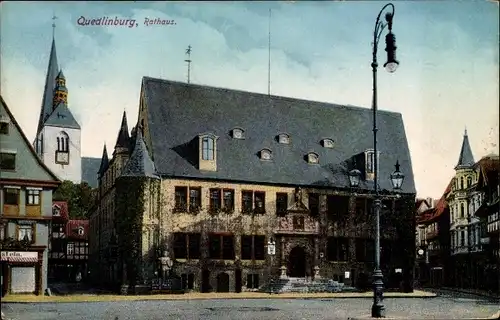 Ak Quedlinburg im Harz, Rathaus