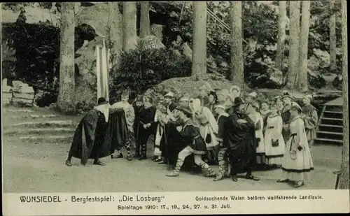 Ak Wunsiedel im Tal der Röslau Oberfranken, Bergfestspiel Die Losburg, Goldsucher