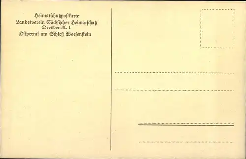 Ak Weesenstein im Müglitztal, Schloss, Ostportal