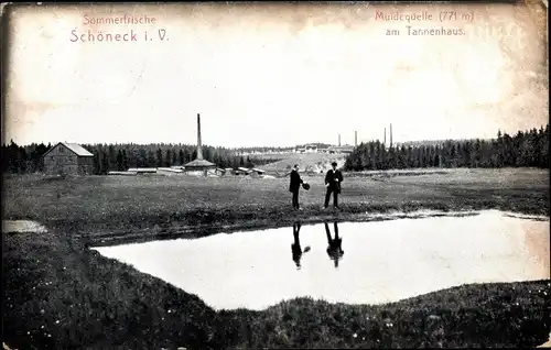 Ak Schöneck im Vogtland, Muldequelle an Tannenhaus