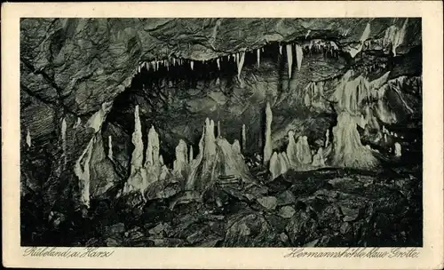 Ak Rübeland Oberharz am Brocken, Hermannshöhle, blaue Grotte