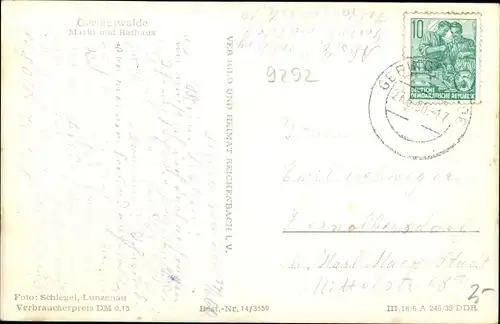 Ak Geringswalde Sachsen, Markt und Rathaus, Turmuhr