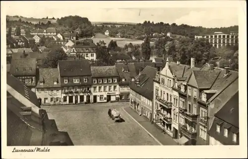 Ak Lunzenau in Sachsen, Blick über die Dächer, Marktplatz