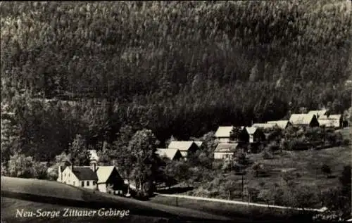 Ak Neue Sorge Waltersdorf Großschönau, Ortspartie