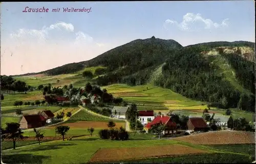 Ak Waltersdorf Großschönau Oberlausitz, Ortsansicht, Lausche, Panorama