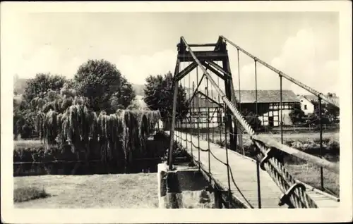 Ak Sörnzig Seelitz in Mittelsachsen, Hängebrücke
