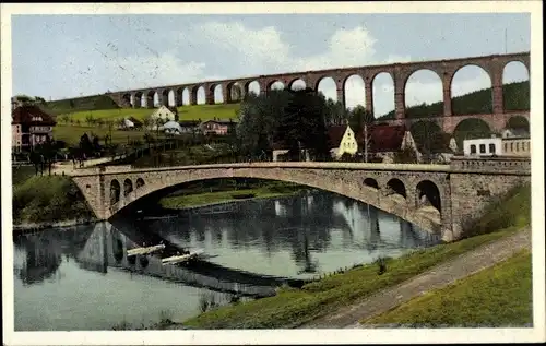 Ak Göhren Wechselburg in Sachsen, Göhrener Brücke, Viadukt