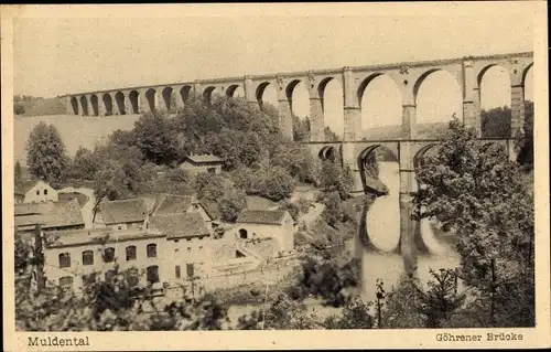 Ak Göhren Wechselburg Sachsen, Göhrener Eisenbahnbrücke