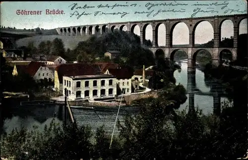 Ak Göhren Wechselburg in Sachsen, Göhrener Brücke, Viadukt