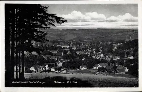 Ak Burkhardtsdorf im Erzgebirge, Blick auf den Mittleren Ortsteil