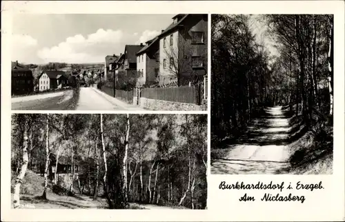 Ak Burkhardtsdorf im Erzgebirge, Am Niclasberg, Straßenpartie