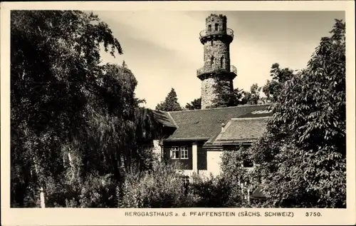 Ak Königstein an der Elbe Sächsische Schweiz, Berggasthaus am Pfaffenstein