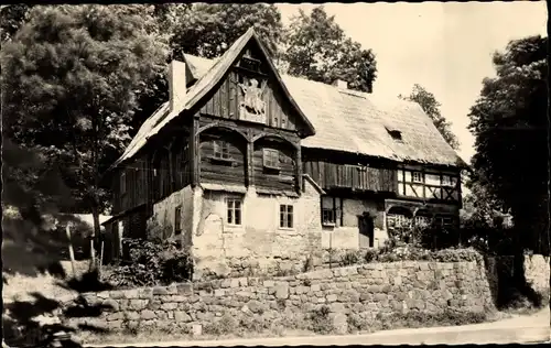 Ak Neusalza Spremberg Oberlausitz Sachsen, Umgebindehaus, Reiterhaus
