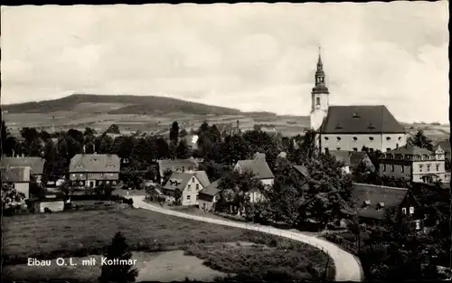 Ak Eibau Kottmar in der Oberlausitz, Teilansicht mit Kirche