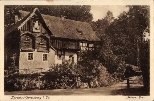 Ak Neusalza Spremberg in Sachsen, ältestes Haus