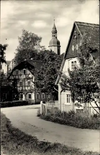 Ak Schönbach in der Oberlausitz, Straßenpartie