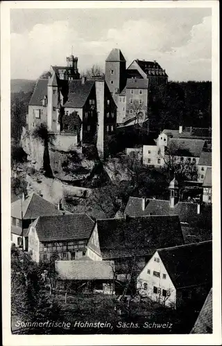 Ak Hohnstein Sächs. Schweiz, Teilansicht, Ort, Burg