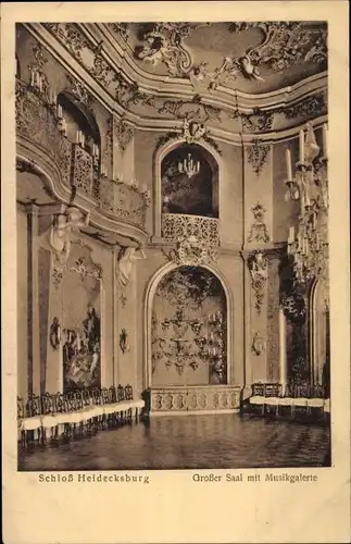 Ak Rudolstadt in Thüringen, Schloss Heidecksburg, Großer Saal mit Musikgalerie