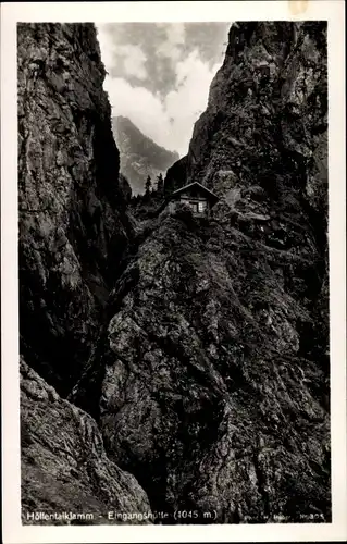 Ak Hammersbach Grainau, Höllentalklamm, Eingangshütte