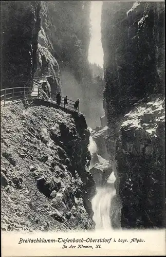 Ak Tiefenbach Oberstdorf im Oberallgäu, Breitachklamm, In der Klamm XI