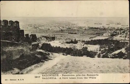 Ak Saloniki Thessaloniki Griechenland, Panorama pris des Remparts