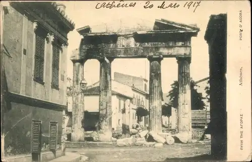 Ak Athen Griechenland, Porte d'Agora