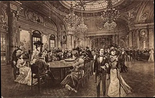 Ak Monte Carlo Monaco, Salle Schmitt, Table de Roulette