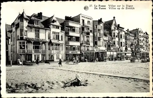 Ak La Panne De Panne Westflandern, Villas sur la Digue