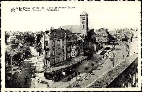 Ak La Panne De Panne Westflandern, Zeelaan en Bortierlaan