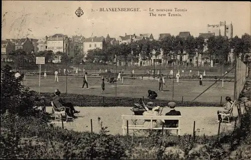 Ak Blankenberghe Blankenberge Westflandern, The new Tennis