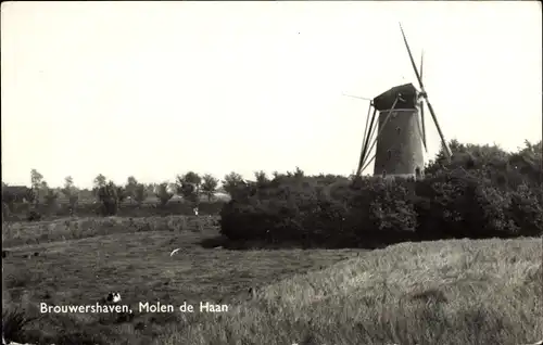Ak Brouwershaven Zeeland, Molen de Haan