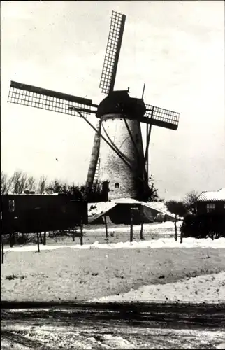 Ak Terneuzen Zeeland Niederlande, Molen Zoutespui, halfweg hoofdweg Terneuzen-Axel