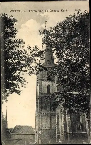 Ak Weesp Nordholland, Toren van de Groote Kerk