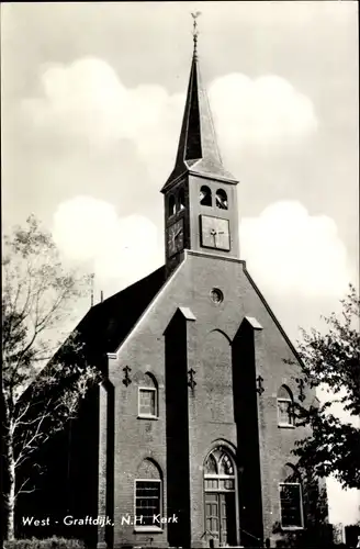 Ak West Graftdijk Nordholland Niederlande, Ned. Herv. Kerk