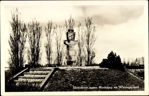 Ak Wieringerwerf Wieringen Nordholland Niederlande, Monument