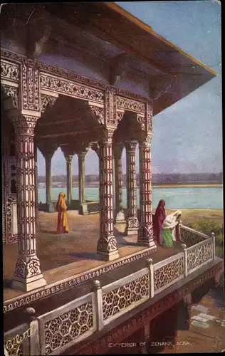 Künstler Ak Agra Indien, Exterior of Zenana