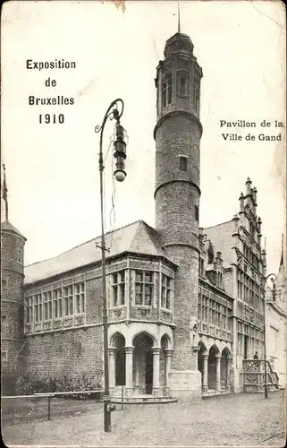 Ak Bruxelles Brüssel, Exposition 1910, Pavillon de la Ville de Gand