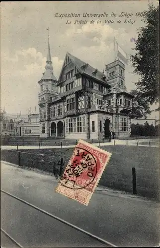 Ak Liège Lüttich Wallonien, Exposition 1905, Le Palais de la Ville de Liège