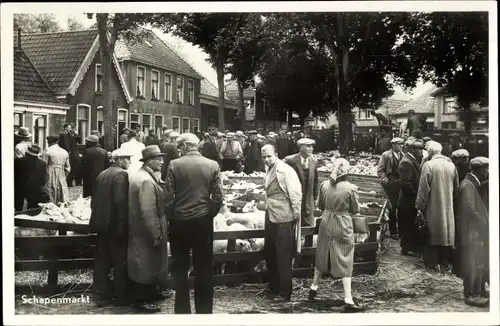 Ak Texel Nordholland Niederlande, Schapenmarkt