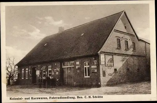 Ak Hengstlage Großenkneten in Oldenburg, Kolonialwaren und Fahrradhandlung