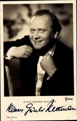 Ak Schauspieler Klaus Günter Neumann, Portrait, Autogramm